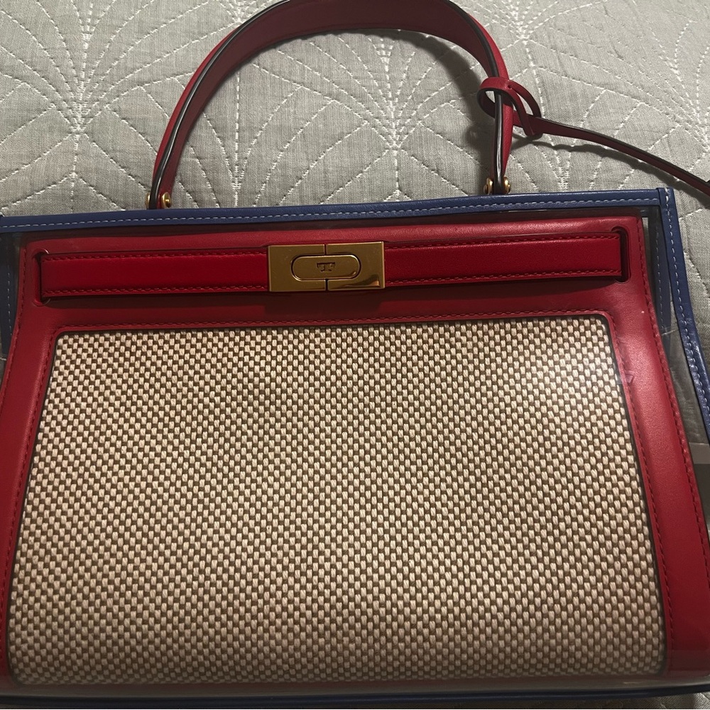 Tory Burch Red and Blue Shoulder Bag with Elegant Design